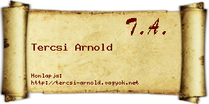 Tercsi Arnold névjegykártya